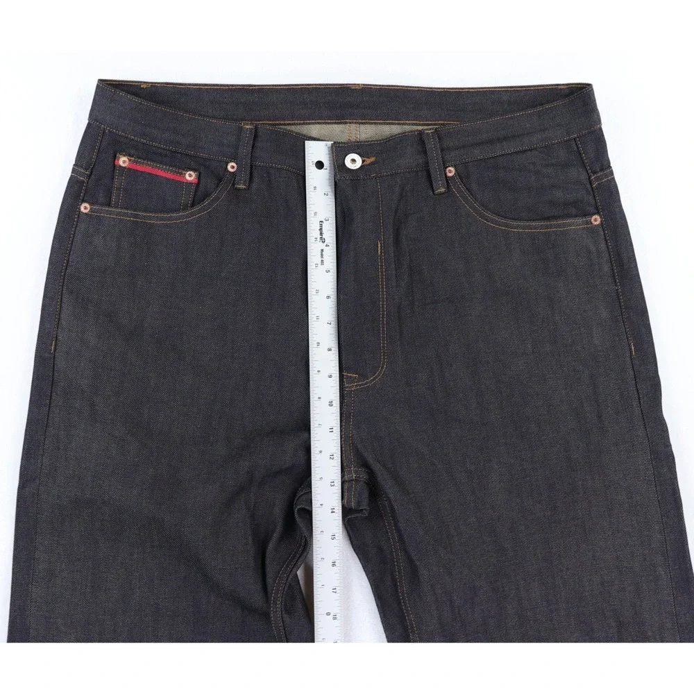 Men's Relaxed Charcoal Jeans with Selvedge Cuff. 190/92A - Picture 13 of 15